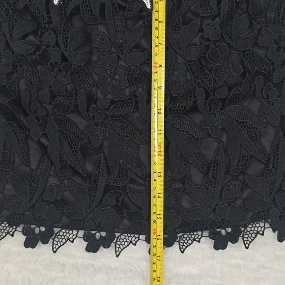 TopShow Romantic Goth Black Lace Off-Shoulder Bardot Top Sz.4 - Picture 11 of 11